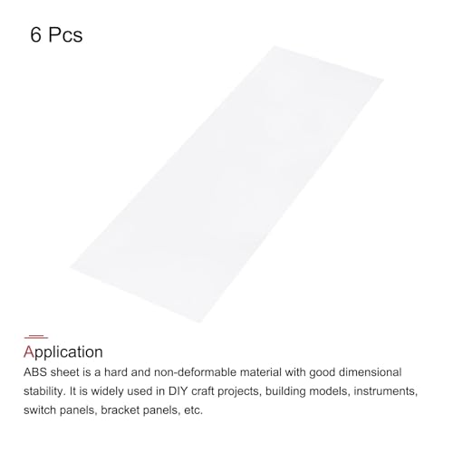 Image of MECCANIXITY ABS Plastic Sheet 36 Inch x 12 Inch x 0.06 Inch ABS Styrene Sheets for Building Model DIY Crafts Panel White 6 Pcs