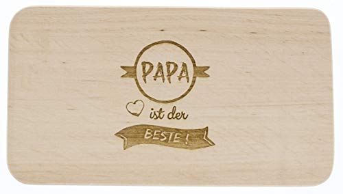 Planche à pain en bois d'aulne avec inscription « Papa ist der Beste »