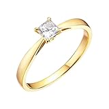 Homxi Anillos de Eternidad Mujer Oro 18K, Cuadrado con Diamante de 0,3ct, Anillos Mujer Alianzas Oro, Tamaño 11(51mm)