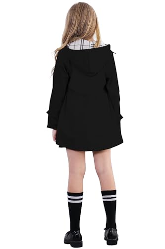 Image of Betusline Girl's Single Breasted Trench Coat Hooded Dress Coat Outerwear, 2-14 Years