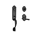 Baldwin SCKODXTAPRRAR481 Reserve Single Cylinder Handleset Kodiak x Taper with Rustic Arch Rose in Dark Bronze Finish Right Hand