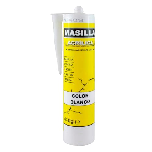CABLEPELADO - Masilla Rellenadora y Selladora Universal para Grietas | Cartucho de 400g para Pistola | Soluciones de Reparación Acrílica, Madera y Standard (Acrílica blanca)