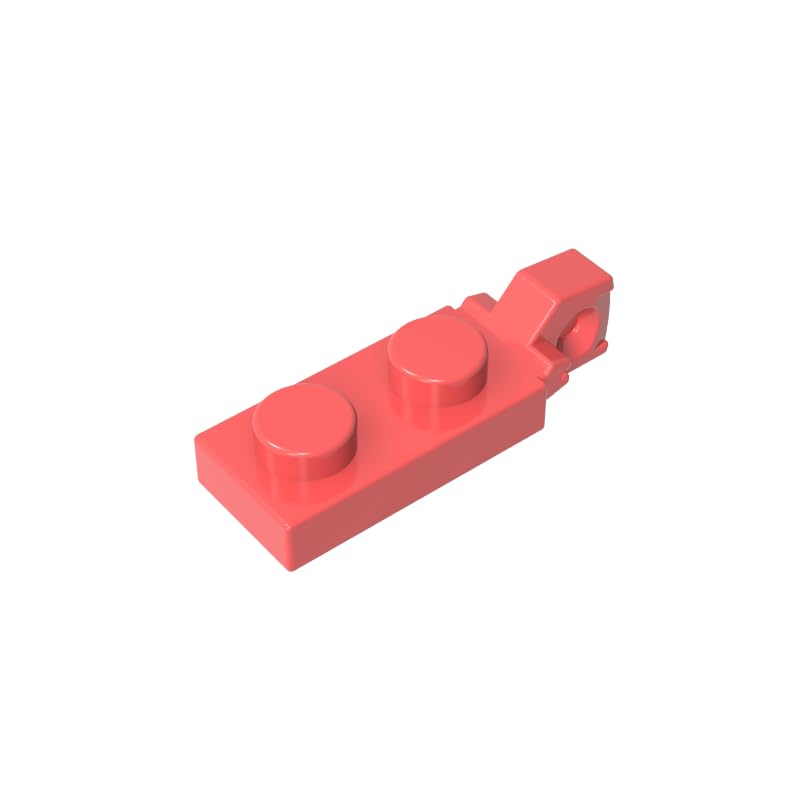 Gobricks 44301 Hinge Plate Hinge Plate 1x2 Locking with 1 Finger On End, Without Groove 50 Pieces GDS-820 Compatible with Lego Building Blocks Color:Neon Orange — image 1