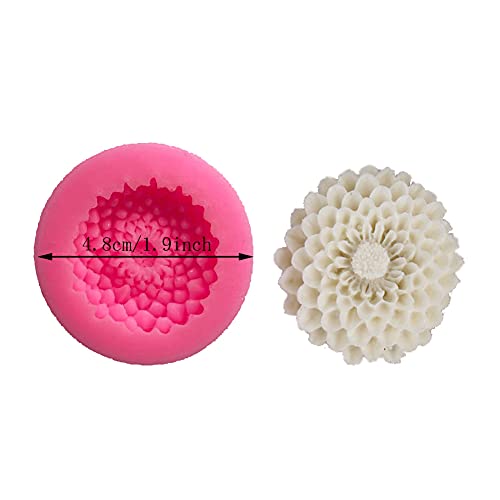 3 Pack Flower Cake Fondant Molds Mini Daisy Rose And Small Flower Leaf Shapes Silicone Mold For Sugarcraft Cake Decoration, Polymer Clay, Chocolate, Soap Wax Making Crafting Projects #TOP3