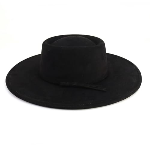 Image of LIDHAY Wide Brim Fedora Hat for Men Women Big Rancher Felt Hat Pork Pie Jazz Hat