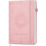 Thboxes Notizbuch A5 Dotted, Hardcover Journal Buch 180 Blatt/360 Seiten Notebook Tagebuch mit 100gsm Dickem Papier Stifthalter Innentasche für Schule Arbeit, 14,5 x 21 cm - Rosa
