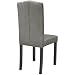 vidaXL 4X Sillas de Salón Comedor Clásicas de Madera Tapizada Tela Gris...