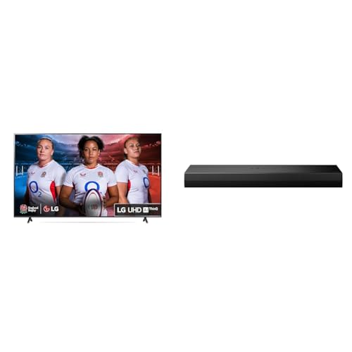 LG 86UR78006LK (2023) 86-Inch Ultra HD HDR Smart TV bundle with US20A Bluetooth Soundbar 2.0 Channel