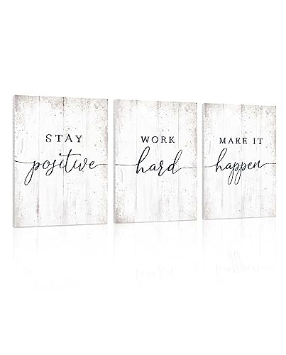 Décoration murale de bureau inspirante cadre triptyque blanc 30cm