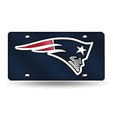 Rico Industries NFL New England Patriots Laser Inlaid Metal License Plate Tag , 6 x 12-inches