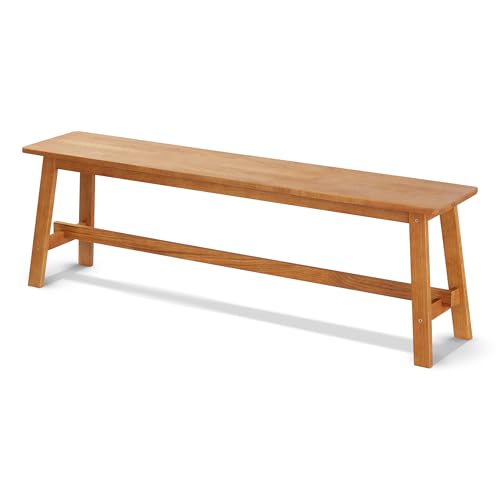 KHG Holzbank Sitzbank Flur Garderobenbank Schuhbank 140x45x29 cm - Eiche Holz Massiv bis 200 kg belâ€¦ – Miniatur