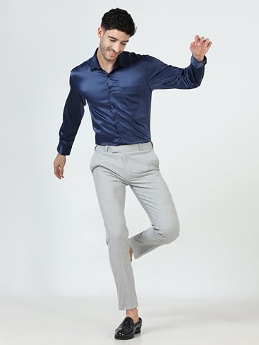 Image of Mc Henry Men's Solid Techno Flex 2-inch Waist Expandable Premium Luxurious Wrinkle Free Slim Fit Trousers