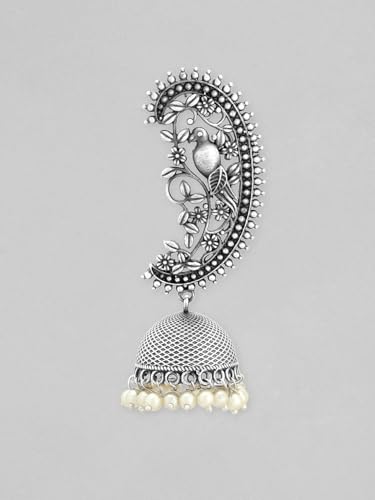 Image of Rubans Ear Cuff Jhumka Earrings Indian Ethnic Jewellery Gift for Women & Girls