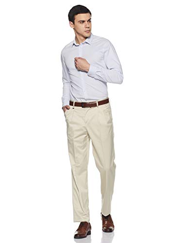 Image of Van Heusen Men's Regular Fit Polyester, Cotton Trousers
