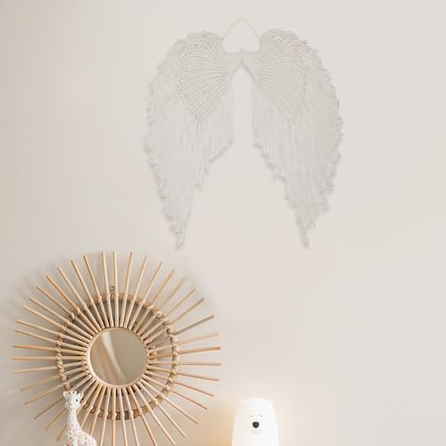 Décoration murale ailes d'ange macramé au design textile raffiné - 7
