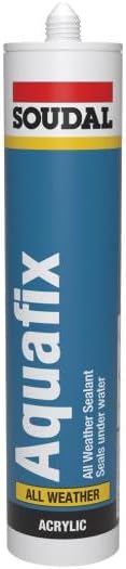 Soudal Aquafix All Weather Sealant Emergency Roof Repair Leak Sealer Clear 300ml Cartridge Transparant Solvent Based, Plasto-elastic Sealant, Seals Under Water.