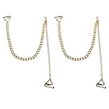 2PCS Adjustable Cuban Link Underwear Chain for Women Simple Bra Shoulder Strap Aesthetic Non-slip Lingerie Straps Bridal Wedding Dress Rave Party Festival Accessories Summer Body Jewelry (Gold)