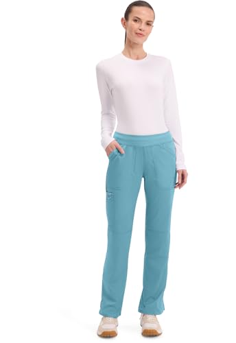 Image of Cherokee Women Scrub Pant with Straight Leg Pull-on Pant Medical Bottom with 4 Pocket & 2-Way Stretch Fabric - WW110 | 2-way Stretch Fabric, Pull-on Medical Bottom, Comfort Waistband, Knit Waist, Easy Care, Built For Healthcare Professionals