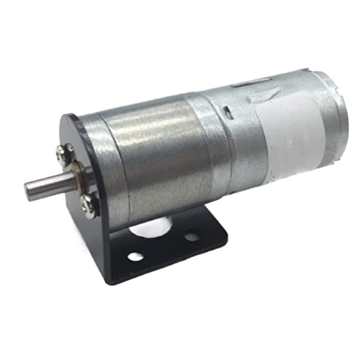 GRESIK Variable Untersetzung Getriebs-DC-Motor, 25GA370 24V hohe Drehmoment-Gleichstrommotoren, Getriebemotor mit Halterung elektrischer Getriebemotor (Color : 24V+Bracket, Size : 130rpm)