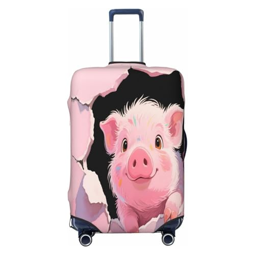 Funny Pig Cartoon Washable Luggage Cover Travel Suitcase Protector Anti Scratch Covers For 25-28 Inch Luggages L