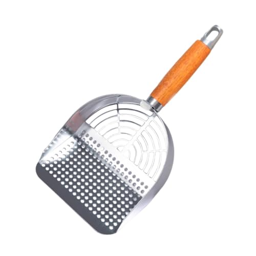 WeiLaiKeQi Pá de areia para gatos de aço inoxidável, malha de malha, peneira para areia de gato para