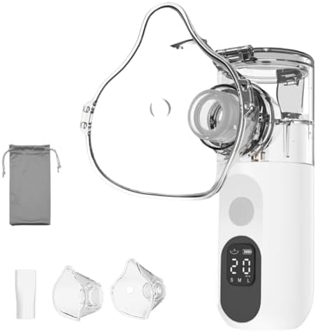 Medical Grade Nebulizer for Adults and Kids. Portable & Rechargeable Nebulizer for Travel and Home Use. Smart Digital Display Nebulizer with 3 Optional Gears and Auto Cleaning Function.