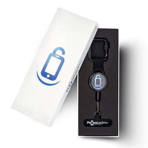 PhoneLockPro - Retractable Anti-Theft Phone Holder with Belt Clip Durable Stainless Steel and Zinc...