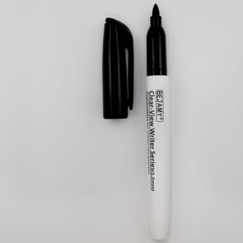 bullet tip-12mm pack of 6 black water-based ink clear-view writer bold writing pen low vision assistive writing tool for visual impairmentodorlessnon-toxicno oilalcohol free