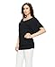 Lock and Love WT1038 Womens V Neck Short Sleeve Dolman Top XXL Black
