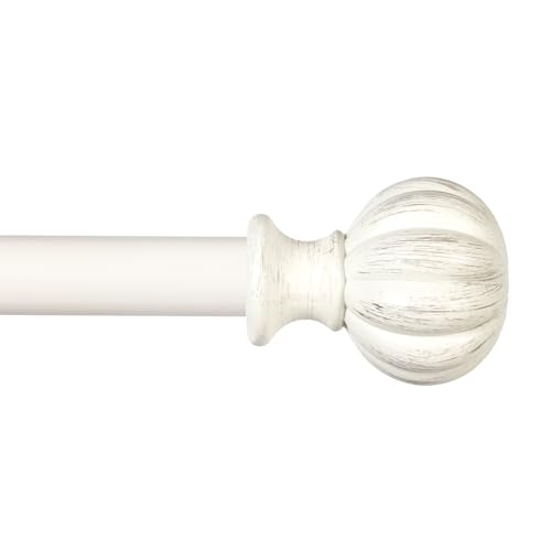 Kenney 71605 Deco Window Curtain Rod, 48 to 86-Inch, Antique White