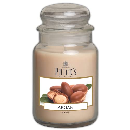 Price's - Argan Large Jar Candle - Sweet, Delicious, Quality Fragrance - Long Lasting Scent - Up to 150 Hour Burn Time