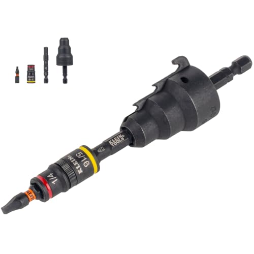 Klein Tools 85091HD Flip Socket Conduit Reamer 3-in-1 Impact-Rated Tool for 1/2-Inch 3/4-Inch 1-Inch Conduit Magnetic Bit Holder
