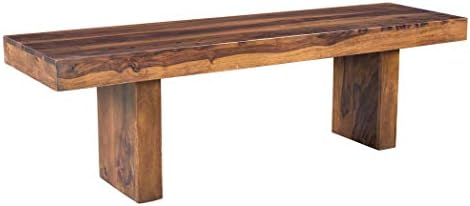 Timbergirl Sheesham Entryway Solid Wood Bench, Brown