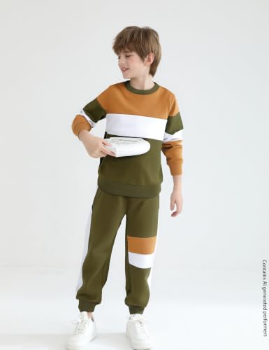 Image of mkodopy Boys Clothes Hoodie Sweatsuits Tops and Pants Boys Fall Winter Outfits Boy Clothing Set