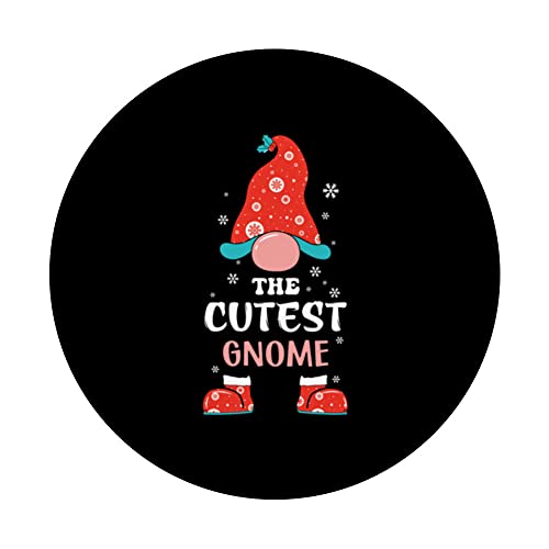 family clothing Christmas family christmas cutest gnome PopSockets Swappable PopGrip, Black - Image 3
