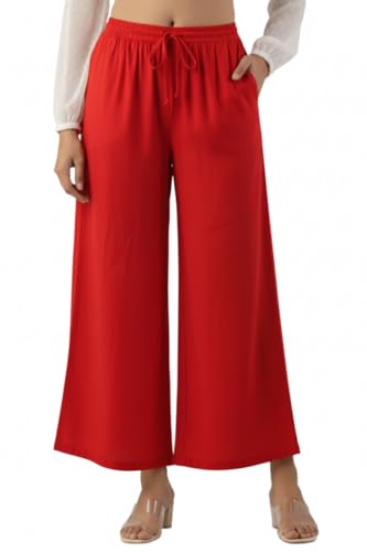 Image of Moirai Super Soft Viscose Rayon Palazzo Pants for Women Relaxed & Regular Fit Solid Palazzo for Women & Girls Casual Ethnic Wear