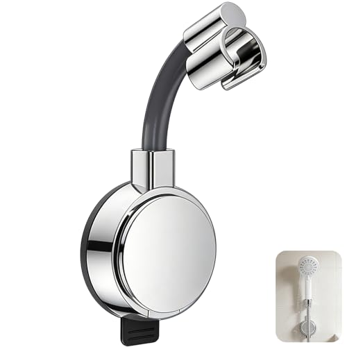 Support Pommeau De Douche Ventouse Sans Perçage, Porte Douchette Mural Rotatif 720° Réglable, Fixation Ultra Forte Réutilisable, Accessoire Salle De Bain...