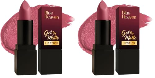 Image of Blue Heaven Get Matte Lipstick | Soft Matte Finish and Lightweight Formula | Intense Pigment | Long-Lasting Lipsticks For Women | 403PM | 4gm (Pack of 2)