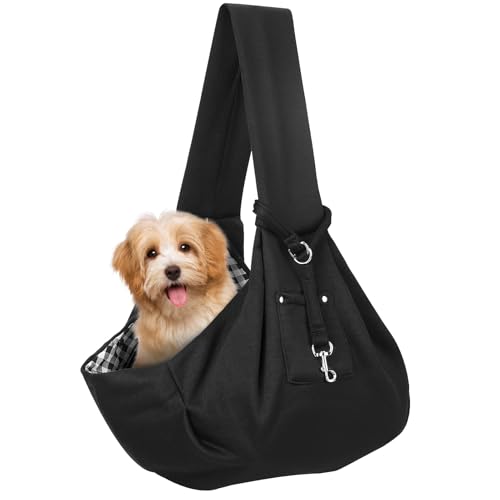 Partideal Hundetragetasche,Tragetasche Hund bis 7.5 kg,Hunde Tragetasche für Hunde und andere Haustiere Spaziergänge Aktivitäten(Schwarz)