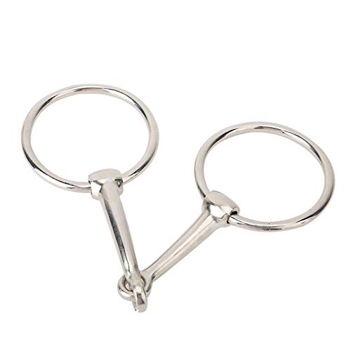 Hffheer Caballo Snaffle bit Acero Inoxidable Caballo Boca Ovalada Anillo de Caballo Flojo Boca articulada Hueca bit Accesorios ecuestres