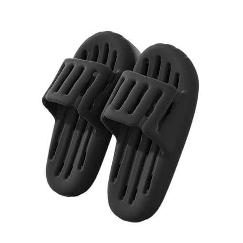 Slippers Bathroom Slippers with Drain Holes Women Men Non-Slip Home Slippers Quick Drying Shower Slides EVA Shower Shoes Summer Sandals(Black,44-45)