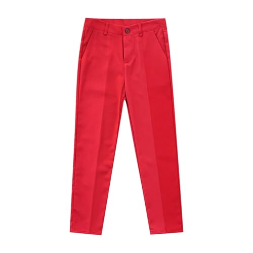 Boys Dress Pants Straight Leg Button Down Cotton Trouser Stretch Lounge School Uniform Golf Pant with Pockets 3-16Y