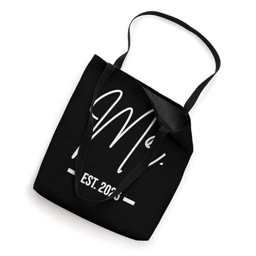 Bolso tote 'Mr & Mrs' para fiesta de bodas, diseño 'Just Married', estampado divertido para pareja recién casada miniatura 2