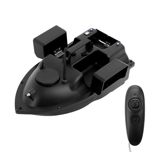 Bateau amorceur télécommandé avec LED de pêche nocturne et batterie 5200 mAh pour lac