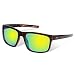 KastKing Toccoa Polarized Sport Sunglasses for Men and Women, Gloss Demi Frame, Brown Base Chartreuse Mirror