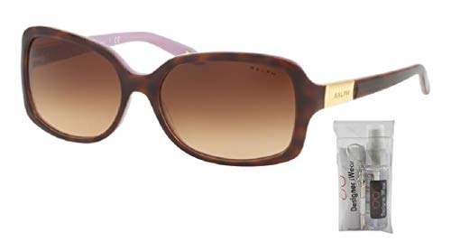 Ralph Lauren Ra5130 159613 58M Tortoise/Violet/Brown Gradient Rectangle Sunglasses For Women+ Bundle With Designer Iwear Eyewear Kit #TOP1