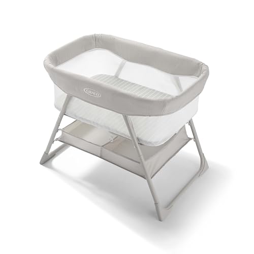 Graco® DreamMore Bedside, Newborn, Travel, Portable Bassinet for Newborn Babies to 6 Months, Willow