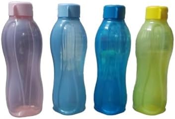 Tupperware Aquasafe Round Water Bottles 1000 ml Pack of 4 (Multicolor)