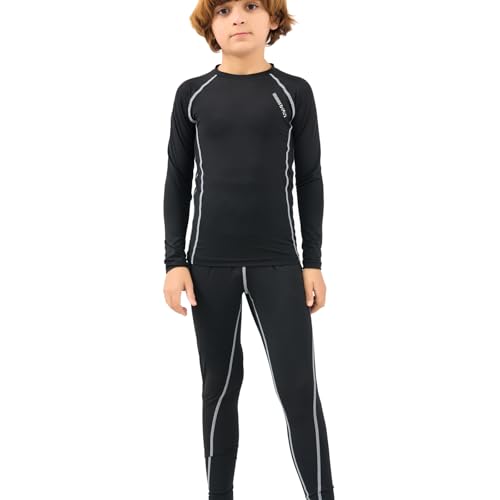 Unisex Kids Compression Shirts Set for Girls & Boys,Kids Long Underwear Base Layer Athletic Leggings
