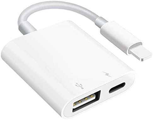 USB Camera Adapter with Charging Port, Portable USB Female OTG Adapter Compatible with iPhone iPad, iPad to USB Adapter Plug and Play Support Card Reader